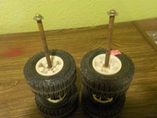 Vintage Mighty Tonka Wrecker Or Jeep Truck 4 Tires 2 Axles 2 Nuts