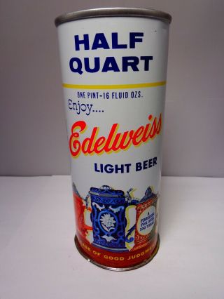 16oz Edelweiss Light Straight Steel Pull Tab Beer Can 149 - 17 - A Drewys Indiana
