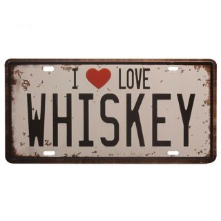 I Love Whiskey Sign Metal Plate Vintage Tin Sign For Bar Pub Home Hotel Painting