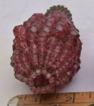 Antique Light Bulb Cover Pink Crystal Czech Glass Beads Accordion Closure 2