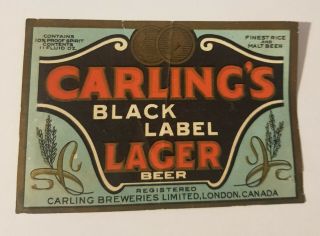 Old ⁰beer Label From Canada/carlinng 