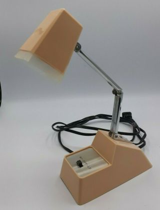 Vintage Retro Mid Century Beige Plastic Desk Lamp Industrial
