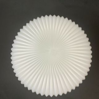 Vintage Art Deco Accordion Pleat Pleated Frosted White Glass Ceiling Light Globe