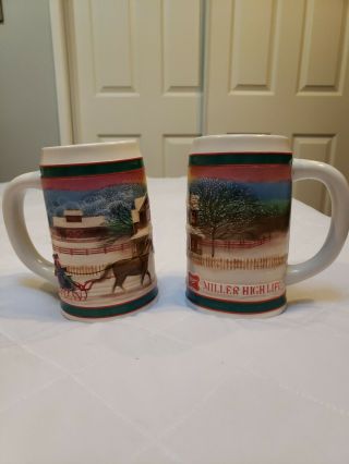 Vintage 1985 Miller High Life Holiday Christmas Beer Stein