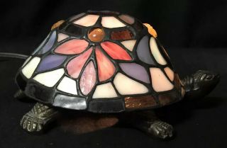 Quiozel Stained Glass Turtle Lamp Tiffany Style Arts And Crafts