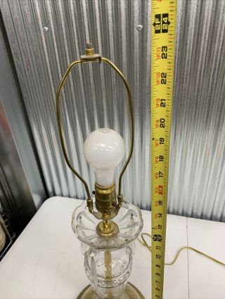 Antique Vintage Brass Glass Crystal Table Lamp Bedside Lamp Lovely 2
