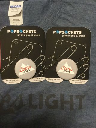 COORS LIGHT MENS T - SHIRT,  Hat and 2 POPS Phone Grips ALL 3