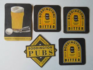 5 Beer Coasters: Strangeways Boddingtons Brewing Bitter Manchester,  England Uk