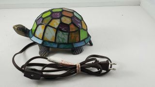 Turtle Tortoise Tiffany Style Stained Glass Lamp Night Light 9 "