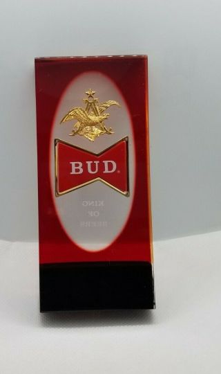 Vintage Bud Budweiser Beer Tap Gear Shift Long Lucite Handle