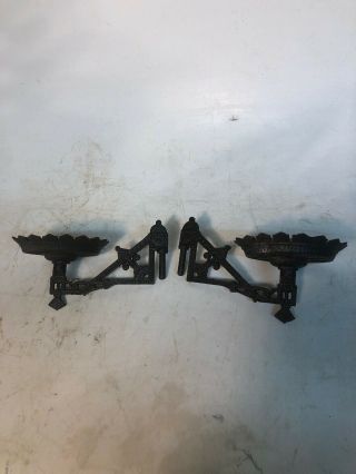 Vintage Cast Iron Double Oil Lamp Wall Holder / Without Swing Arm Mount Bracket