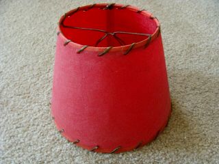 Vintage Red Mid - Century Clip On Fiberglass Light Lamp Shade Mcm 50s Small 5.  5x8