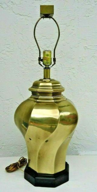 Vintage 1976 Chapman Brass Table Lamp Ginger Jar Urn Signed 27 " Tall