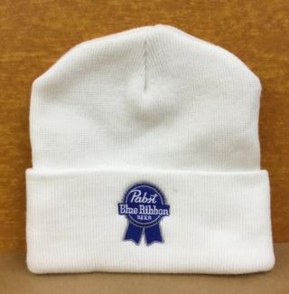 Pabst “pbr” Blue Ribbon Beer Knit Cap Beanie Hat Nos Cap America Usa Made