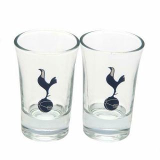 Official Tottenham Hotspur Fc Spurs Thfc Football 2 Pack Shot Glass Set