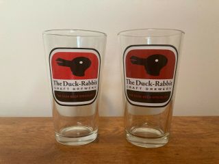 Set 2 The Duck - Rabbit Craft Brewery Pint Glasses Souvenir Collectibles