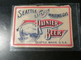 Pre Prohibition Rainier Beer Seattle Brewing & Malting Co.  Seattle Wash.  U.  S.  A.