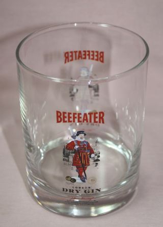 Beefeater London Dry Gin Drinking Glass 8 Oz.  James Borrough Vtg.  Advertising