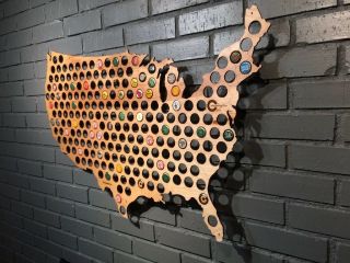 Beer Cap Map - Wood Usa Map