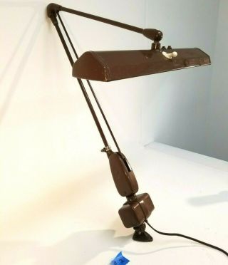 Vintage Dazor Floating Fixture Desk Lamp Drafting/industrial Ul - P - 2324 - 16 Mounts