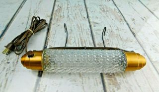 Vintage Mid Century Bed Headboard Light Lamp Brass Tone And Glass