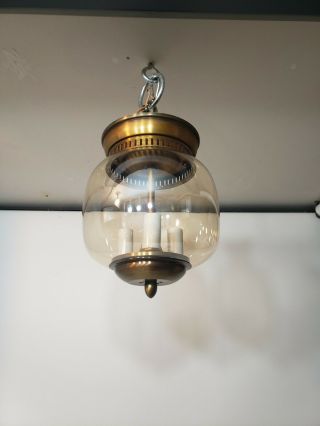 Vintage Hollywood Regency Mid Century Modern Ceiling Light Fixture Globe Brass