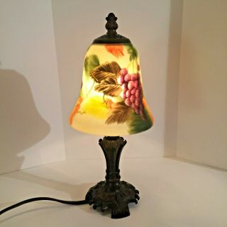 2002 Glynda Turley 12 " Lamp Reverse Painted Glass Shade Dale Tiffany Grapes