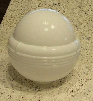 Art Deco Vintage Glass Globe Ceiling Light Shade,  White Glass,  27 " Circumference