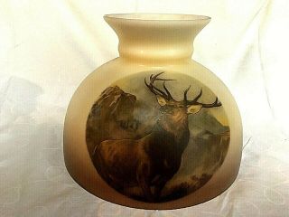 Vintage Student Lamp Shade Deer / Buck / Stag Scene