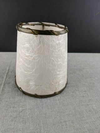 Vintage White Fiberglass Clip Lamp Shade Small Mid Century Modern Mcm