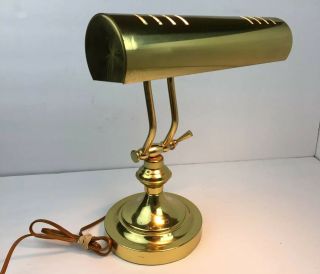 Vintage Gold Desk Lamp Bankers Adjustable Neck Table Judges Lamp Brass