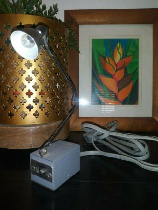 Vintage Roxter Gooseneck Utility Lamp Magnetic Workshop Metalworking Industrial
