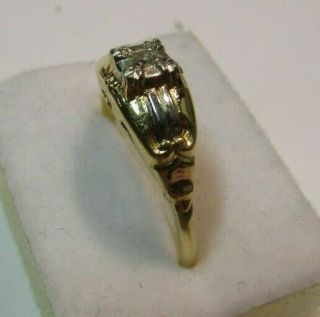 Antique Art Deco 14K Yellow w/White Gold.  03 ct Diamond Wedding Ring Sz 6 1/4 4