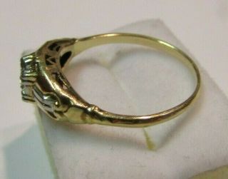 Antique Art Deco 14K Yellow w/White Gold.  03 ct Diamond Wedding Ring Sz 6 1/4 6