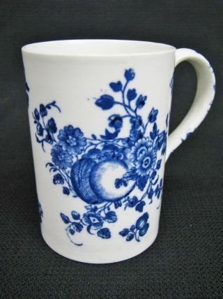 18th Century First Period Worcester " Fruit Sprig " Mug; Dr.  Wall
