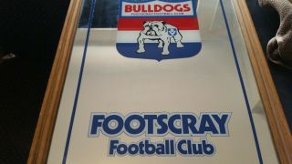 rare vintage footscray bulldogs bar mirror western afl vfl football 2