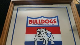 rare vintage footscray bulldogs bar mirror western afl vfl football 3