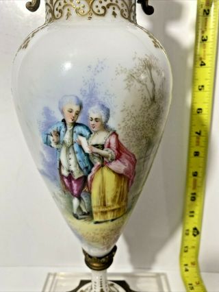 Antique French Sevres Porcelain Hand Painted Vase Lamp Signed P Roche 3