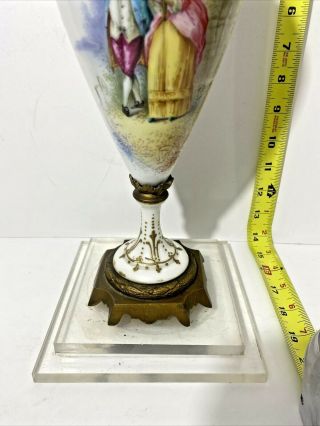 Antique French Sevres Porcelain Hand Painted Vase Lamp Signed P Roche 4