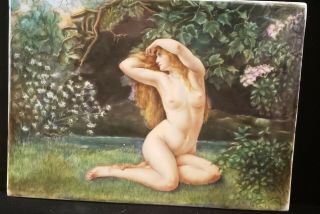 Antique Kpm Style Plaque Of A Nude Forest Beauty