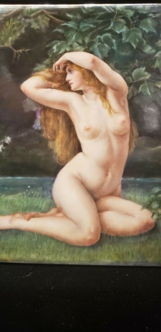 Antique KPM Style Plaque of a Nude Forest Beauty 2