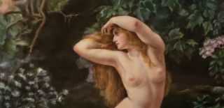 Antique KPM Style Plaque of a Nude Forest Beauty 5
