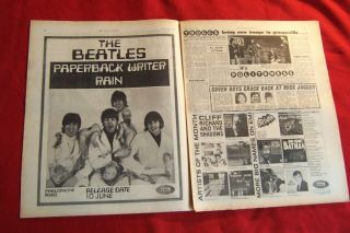 The Beatles 1966 Nme Vintage Rare Butcher Paperback Writer Issue