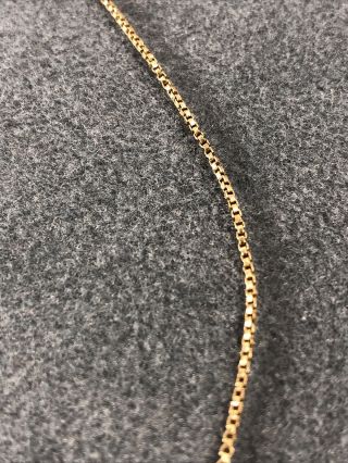 Vintage 18 K Solid Yellow Gold Box Link Chain 19” Signed B J 2 Grams