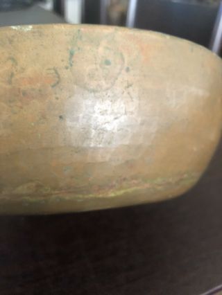 Arts & Crafts Hammered Copper Bowl 3” x 9.  5 Rolled Rim Dirk Van Erp? 3