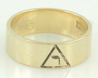Vintage 10k Gold Enamel Scottish Rite 14th Degree Masonic Ring 10.  75 6.  9g 1953