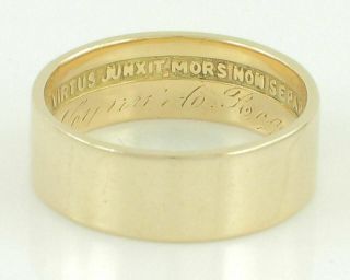 Vintage 10K Gold Enamel Scottish Rite 14th Degree Masonic Ring 10.  75 6.  9g 1953 2