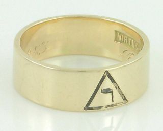 Vintage 10K Gold Enamel Scottish Rite 14th Degree Masonic Ring 10.  75 6.  9g 1953 4