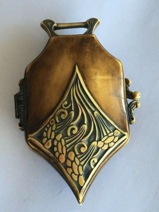 Antique Carved Purse Handbag Clutch Case Vanity Art Deco Compact Necessaire