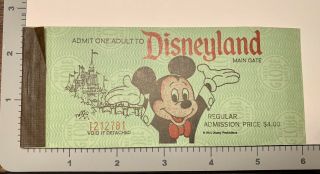 Vintage Disneyland Large Ride Ticket Book Main Gate & A - E Matching Serial Number